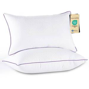 lot 63876 image: JOLLYVOGUE Pillows Queen Size Set of 2, Medium Supportive Bed Pillows with Super Soft Down Alternative Fill, Luxury Fluffy Hotel Quality for Side, Back, and Stomach Sleepers