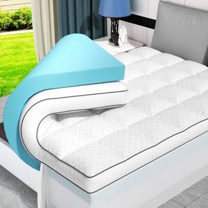 lot 63901 image: PAYHUIN Dual Layer 4 Inch Memory Foam Mattress Topper Full Size, 2 Inch Cooling Gel Memory Foam and 2 Inch Pillow Top Mattress Pad Cover for Back Pain, Deep Elastic Pocket, Medium Support, White