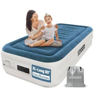 lot 63908 image: VOSSER Twin Air Mattress with Built-in Pump,Fast & Easy InflationDeflation Inflatable Mattress, Foldable Blow Up Mattress with Storage Bag, Inflatable Bed for Home, Camping & Guests