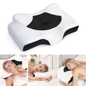 lot 63914 image: Osteo Cervical Pillow for Neck Pain Relief, Hollow Design Odorless Memory Foam Pillows with Cooling Case, Adjustable Orthopedic Bed Pillow for Sleeping, Support for Side Back Sleepers