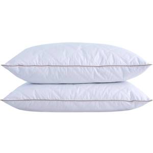 lot 63919 image: puredown Goose Feathers and Down Pillow with Diamond Quilting with 100% Cotton Cover, Pack of 2, Standard Size