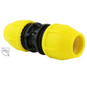lot 23688 image: 2 in. IPS DR 11 Underground Yellow Poly Gas Pipe Coupler