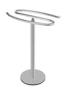 lot 23704 image: Countertop S-Style Towel Holder Rack in Silver