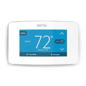 lot 23712 image: Emerson - Sensi Touch Smart Programmable Wi-Fi Thermostat-Works with Alexa, C-Wire Required - White