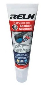 lot 23743 image: RELN 2.8 oz Black Silicone Drainage Sealant