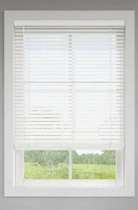 lot 23747 image: 2 in White Faux Wood Horizontal Window Blinds, Cut to 30in x 48in