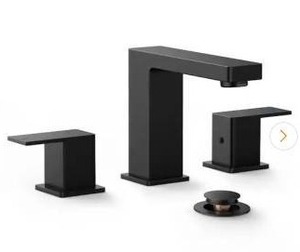 lot 23749 image: Modern Matte Black Bathroom Faucet Set