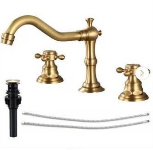 lot 23750 image: Brushed Gold Widespread Bathroom Faucet