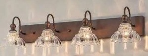 lot 23760 image: 4-Light Bronze Bathroom Vanity Light Fixture
