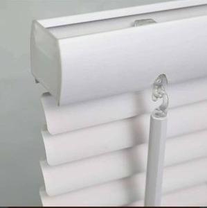 lot 23765 image: 31x64 inch Cordless White Vinyl Mini Blinds