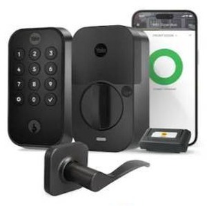 lot 23789 image: Yale Assure Lock 2 Norwood Bundle Black Suede Smart Wi-Fi and Bluetooth Keypad Electronic Deadbolt and Handle Lock