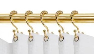 lot 23798 image: Utopia Alley Double Roller Shower Hook in Gold