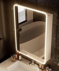 lot 23817 image: Reflexon 32x24 inch LED Lighted Medicine Cabinet with Mirror