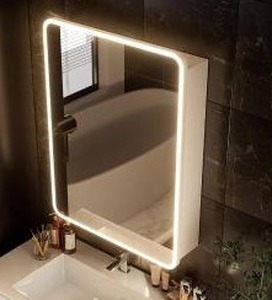 lot 23824 image: Reflexon 32x24 inch LED Lighted Medicine Cabinet with Mirror, White