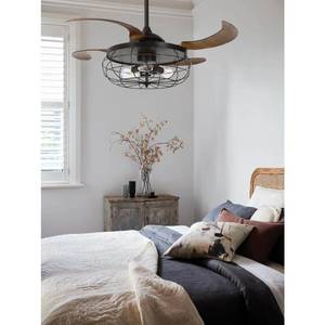 lot 23834 image: Fanaway 21292101 48 in. Industri Oil Rubbed Bronze & Dark Koa Ceiling Fan with Light