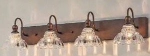 lot 23839 image: 4-Light Bronze Bathroom Vanity Light Fixture