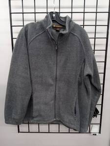 lot 66702 image: Harriton Gray Full-Zip Fleece Jacket (Large)