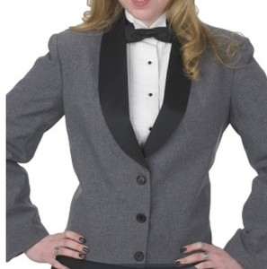 lot 66408 image: APPEARS NEW - Henry Segal Womens Grey Tuxedo Blazer Size 12