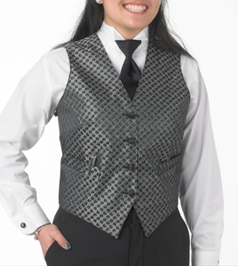 lot 66424 image: APPEARS NEW - Womens Gray Geometric Pattern Vest (Size 14)