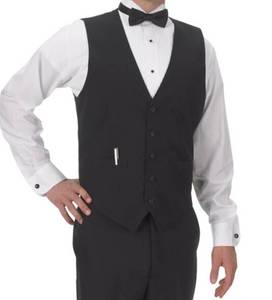 lot 66455 image: APPEARS NEW - Mens Henry Segal Black Dress Vest (Size Medium)