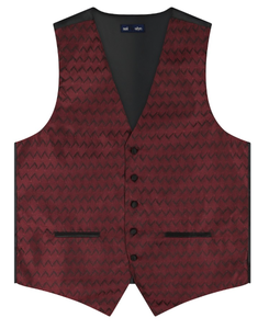 lot 66433 image: APPEARS NEW - Mens Neil Allyn Burgundy Pattern Formal Vest (Size Small) Set of 3