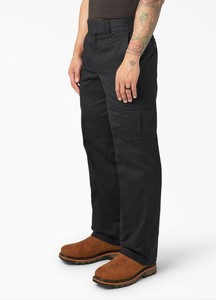 lot 66640 image: APPEARS NEW - Dickies Black Work Pants Mens Relaxed Fit Cargo Pockets Emt Pant 2112377 (Size 38x30)