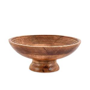 lot 54059 image: NIRMAN FRUIT BOWL Mango Wood Round Shaped Serving Bowl For Fruit,Dessert Platter Tray Dish Kitchen Dining Fruit,Dessert,Snack (12 x 12 x 5) - Retail $27