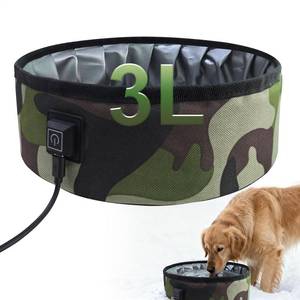 lot 54070 image: 3L Heated Water Bowl for Pets Foldable, Waterproof for Dogs, Cats, Squirrels, Rabbits, Chickens, and Birds Winter Outdoor Use Keeps Water from Freezing in Snowy Weather