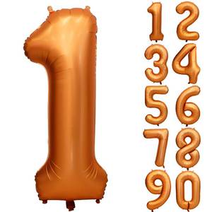 lot 54093 image: 40 inch Orange Number Balloon Giant Foil Helium Balloons for 1st Birthday Party Decorations - Retail $6