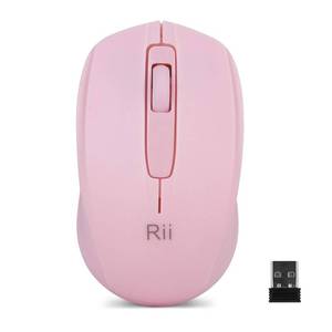 lot 54097 image: Rii Wireless Mouse,2.4G Portable Computer Mice for PC, Laptop, Windows,Office Included Wireless USB dongle (Pink) - Retail $6