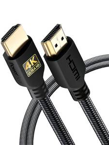 lot 54123 image: PowerBear 4K HDMI Cable 6 ft 2 Pack High Speed, Braided Nylon & Gold Connectors, 4K  60Hz, Ultra HD, 2K, 1080P, ARC & CL3 Rated  for Laptop, Monitor, PS5, PS4, Xbox One, Fire TV, Apple TV & More�� - Retail $19