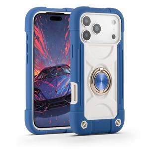 lot 54127 image: MARKILL Compatible with iPhone 17 Pro Max Case 6.9 Inch with Ring Stand, Heavy-Duty Military Grade Shockproof Phone Kids Cover for iPhone 17 Pro Maxr (Blue) - Retail $19