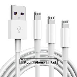 lot 54165 image: 3 Pack Apple MFi Certified Charger Cable 6ft, Lightning to USB Cable Cord 6 Foot, 2.4A Fast Charging,Apple Phone Long Chargers for iPhone 13121111Pro11Max XXSXRXS Max876 - Retail $13