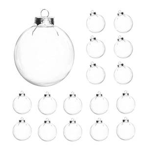 lot 54170 image: 16 pcs Hanging Clear Plastic Fillable Ornaments, 2.36 DIY Christmas Balls Craft Ornaments for Christmas Tree, Halloween and Wedding Birthday Party Decorations, Creative Gifts (60 mm) - Retail $10