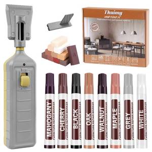 lot 54173 image: Laminate Floor Repair Kit with Heat Pen, 11 Color Wood Vinyl Floor Furniture Repair Kit Linoleum Repair Hard Wax Touch Up Marker Cover Scratches, Stains, Cracks, Holes for Door, Cabinet, Table. - Retail $22