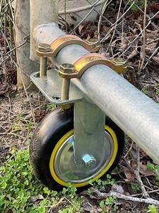 lot 54208 image: Gate Wheels for Metal Tube Gate - 6 Farm Gate Wheel for Metal Swing Gate Fence Support - 1 Pack - Retail $24