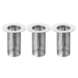 lot 54214 image: Uxcell 3Pcs Bathroom Sink Strainer, Fit for 1.42-2 Drain Hole, 80mm3.15 Deep Stainless Steel Sink Strainer for Shower and Floor Drain - Retail $13