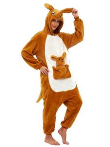 lot 54231 image: Jeyfull Unisex Adult Animal Onesie Pajamas Kangaroo Slim Fit Halloween Costume One Piece Sleepwear Homewear Cosplay Suit - Retail $27