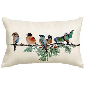 lot 54235 image: RABUSOFA Christmas Pillow Covers 12x20 Inch Birds Christmas Decorations Christmas Winter Lumbar Throw Pillow Cases Xmas Outdoor Birds Decor Decorative Pillows for Couch Holiday Teal - Retail $154