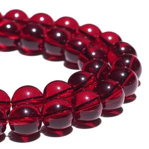 lot 54237 image: 6mm Natural Garnet Red Glass Crystal Gemstone Beads Polished Round Smooth Stone Beads for Bracelets Jewelry Making 10inch Loose Beads - Retail $7