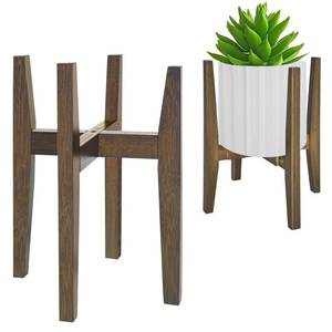 lot 54248 image: Rnined Plant Stand Indoor, Bamboo Plant Shelf, Adjustable Corner Plants Flower Holders Single Floor Plant Stand, Fits 8 to 12 Inches Pots,(Pot & Plant Not Included)(walnut) - Retail $23