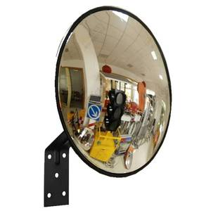 lot 54250 image: Traffic Curved Convex Wide Angle Mirror, 30 cm  12, Unbreakable for Road Safety Shop Security with Adjustable Wall Fixing Bracket - Retail $30