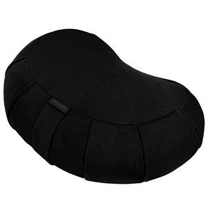 lot 54263 image: Retrospec Sedona Zafu Meditation Cushion Filled wBuckwheat Hulls - Yoga Pillow for Meditation Practices - Machine Washable 100% Cotton Cover & Durable Carry Handle, Crescent, Black - Retail $27