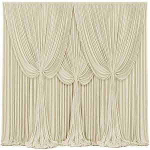 lot 54286 image: 4 Panels Backdrop Curtains for Wedding Party Wrinkle Free Beige Backdrops Curtain Drapes Fabric Decorations Photo Back Drop Cloth for Baby Shower Photography Stage Reception 20ft(W) x 12ft(H) - Retail $57