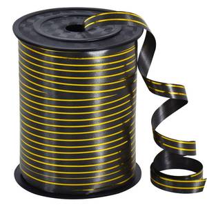 lot 54287 image: TONIFUL Curling Ribbon-Black Gold Balloon Curling Ribbons-250 Yards Balloon String for DIY Decor,Gift Wrapping,Ribbons and Bows for Christmas New Year Birthday Gifts Halloween Graduation Supplies - Retail $9