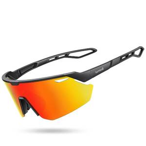 lot 54313 image: Lamicall Polarized Sports Sunglasses for Men Women, Ultralight Adjustable Nose Pad UV400 Protection Sun Glasses for Cycling Running Baseball Fishing Golf Beach Volleyball, Orange - Retail $30