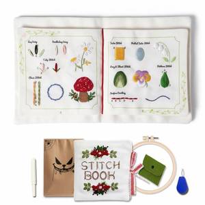 lot 54316 image: TenDawn Beginner Embroidery Stitch Book with Fabric Pages, 30 Hand Embroidery Stitches for Adults, DIY Sewing Kit with Floral Motifs, Starter Practice Patterns, Gift for Craft Lovers - Retail $29