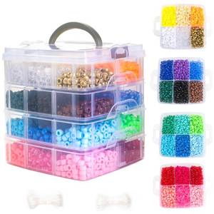 lot 54345 image: 4500 Pcs Acrylic Pony Beads Bulk Large Hole Plastic White Green Gold Red Black Blue Pink 24 Assorted Colors Kandi Hair Beads for Crafts Friendship Bracelet Jewelry Making Kit Set - Retail $21