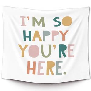 lot 54354 image: Boho Classroom Tapestry, Boho Classroom Decor, Inspirational Wall Tapestry Hanging for Bedroom, Im So Happy Youre Here, Educational Welcome Tapestries Wall Decor Art for Kids Dorm Living Room Party 60x50in - Retail $16