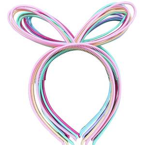 lot 54366 image: 12pcs Plastic Girls Headbands with Bunny Ears, Bows, and Party Hair Accessory (SP-Rabbit Ear) - Retail $10